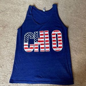 Chi omega, USA American tank, red white and blue - size small